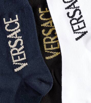Set of 3 logo cotton-blend socks | Versace Kids