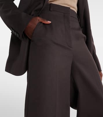 Pantalon ample à taille haute en laine | Stella McCartney