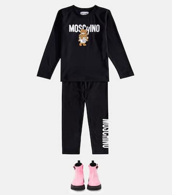 Logo leather ankle boots | Moschino Kids