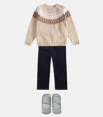 Shearling-lined suede ankle boots | Mou Kids