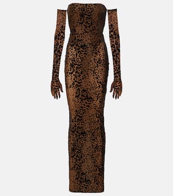 Robe longue à motif léopard | Alex Perry