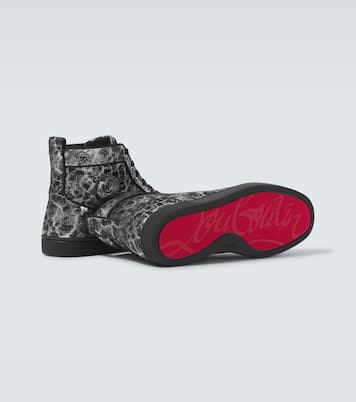 Louis printed leather high-top sneakers | Christian Louboutin