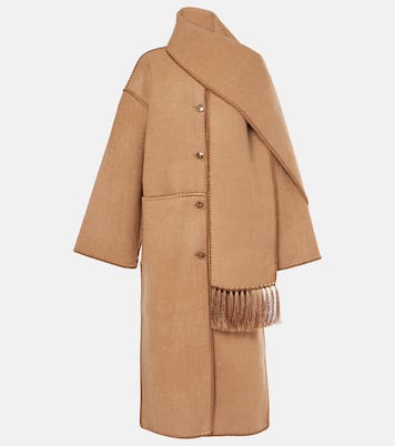 Embroidered wool-blend scarf coat | Toteme