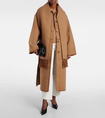 Embroidered wool-blend scarf coat | Toteme
