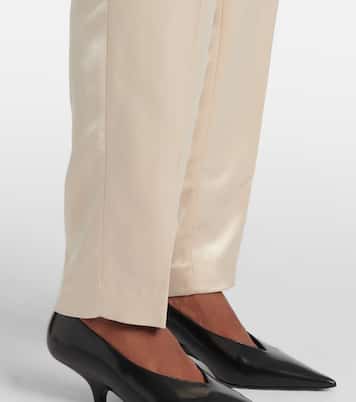 Gerade High-Rise-Hose aus Satin | Toteme