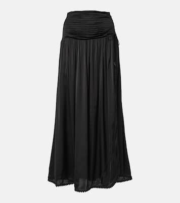 Falda larga Carla de satén | Poupette St Barth