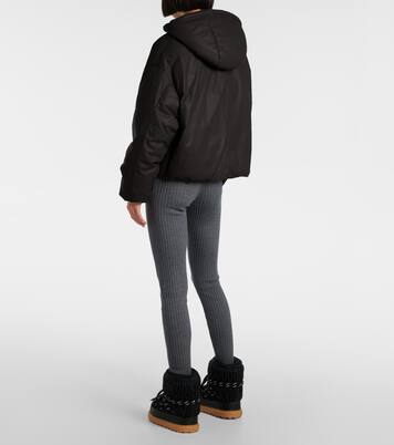 Logo leather puffer jacket | Miu Miu