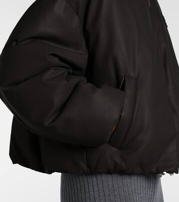 Logo leather puffer jacket | Miu Miu