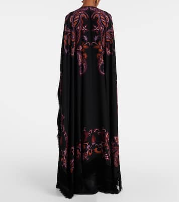 Paisley caped fringed silk gown | Etro