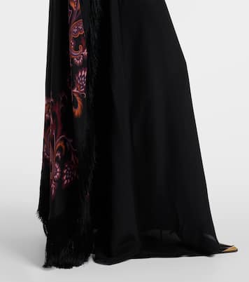 Paisley caped fringed silk gown | Etro