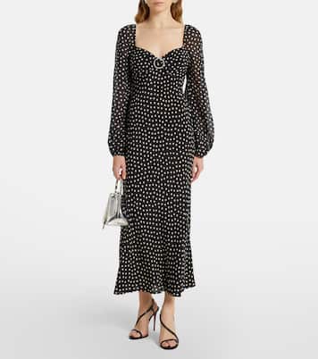 Abito lungo Ivy in seta a pois | Rixo