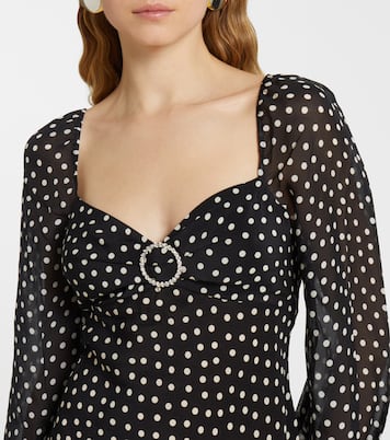 Abito lungo Ivy in seta a pois | Rixo