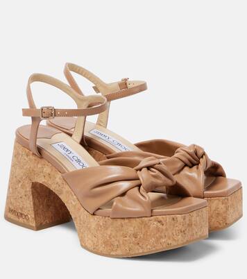 Heloise 95 leather platform sandals | Jimmy Choo