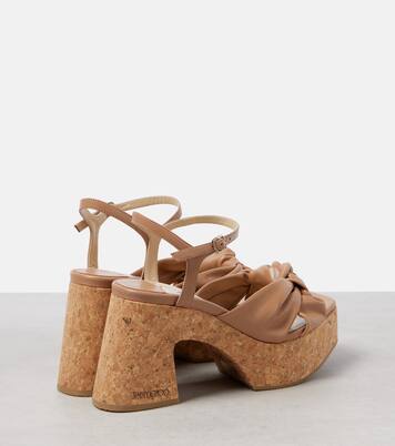 Heloise 95 leather platform sandals | Jimmy Choo