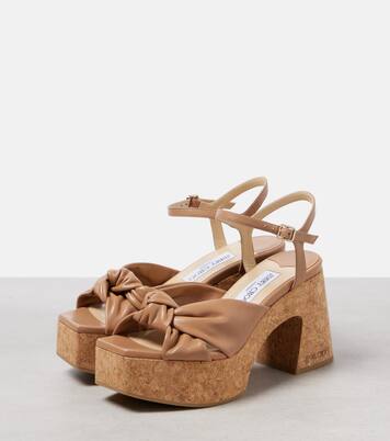 Heloise 95 leather platform sandals | Jimmy Choo