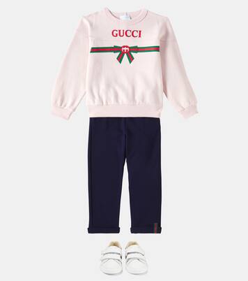 Web cotton jersey sweatpants | Gucci Kids