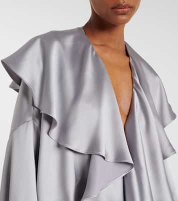Ruffled satin bodysuit | Norma Kamali