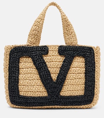 Tote Bag Viva Superstar Small aus Raffiabast | Valentino Garavani