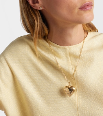 Puffy Icon Heart 14kt gold pendant with diamonds  | Sydney Evan