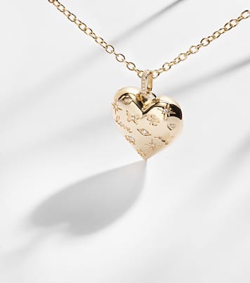 Puffy Icon Heart 14kt gold pendant with diamonds  | Sydney Evan