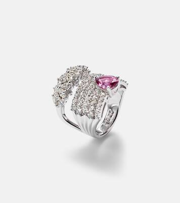 Bague Reign Supreme en or blanc 18 ct, diamants et saphir | Yeprem