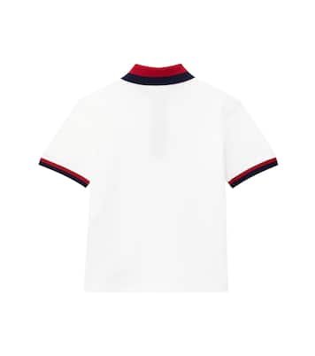 Web Stripe cotton-blend polo shirt | Gucci Kids