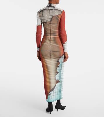 Fire printed mesh bodysuit | Jean Paul Gaultier