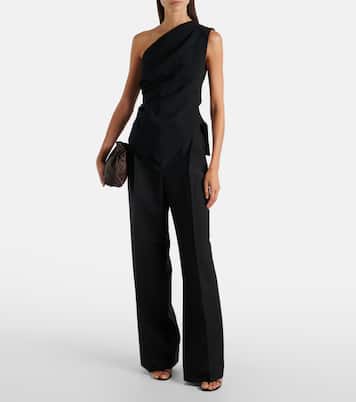 Pleated wool and mohair wide-leg pants | Róhe