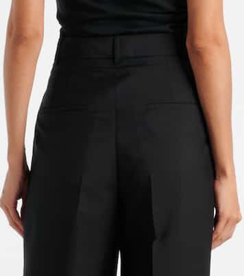 Pleated wool and mohair wide-leg pants | Róhe