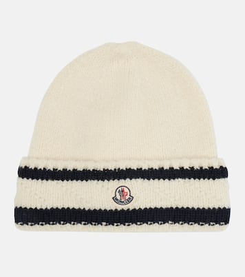 Logo striped wool-blend beanie | Moncler