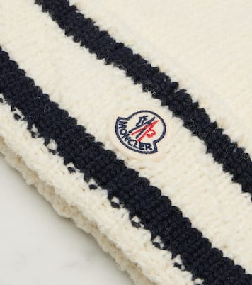 Logo striped wool-blend beanie | Moncler