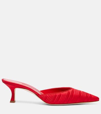 Carolyne 50 satin muels | Manolo Blahnik