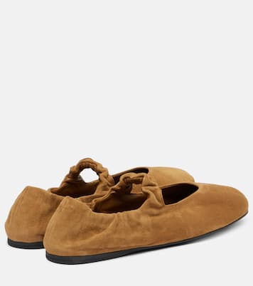 Mary-Jane-Ballerinas Ruches aus Veloursleder | Miu Miu