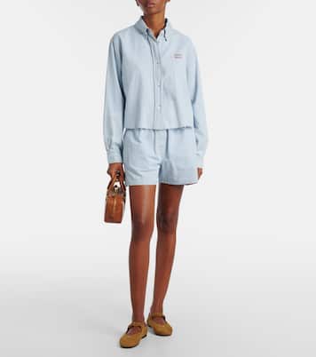 Mary-Jane-Ballerinas Ruches aus Veloursleder | Miu Miu