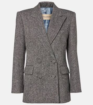 Double-breasted wool-blend blazer | Valentino