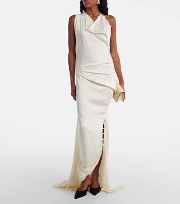 Draped crêpe satin gown | Victoria Beckham