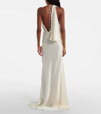 Draped crêpe satin gown | Victoria Beckham