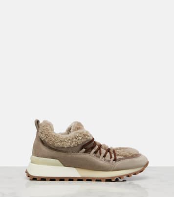 Shearling-lined suede sneakers | Brunello Cucinelli