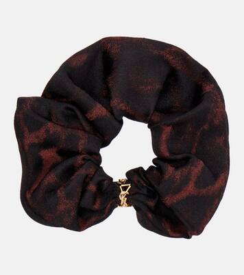 Printed silk and cashmere scrunchie | Saint Laurent