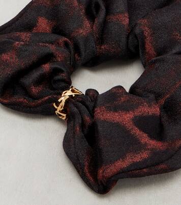 Printed silk and cashmere scrunchie | Saint Laurent