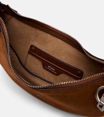 Polo ID Mini studded suede shoulder bag | Polo Ralph Lauren