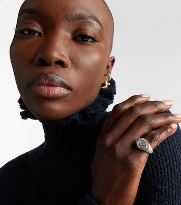 Bague d'auriculaire en or blanc 18 ct (750/1000) avec diamants | Shay Jewelry