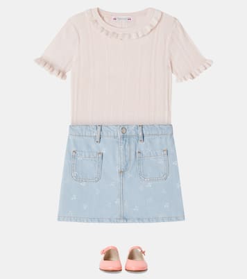 Gonna di jeans Tison con ricamo | Bonpoint