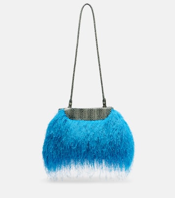 Small leather-trimmed crossbody bag | Dries Van Noten