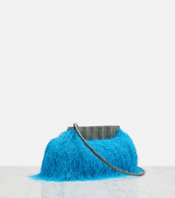 Small leather-trimmed crossbody bag | Dries Van Noten