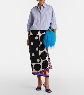 Small leather-trimmed crossbody bag | Dries Van Noten