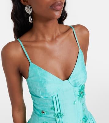 Embellished linen-blend minidress | Shushu/Tong