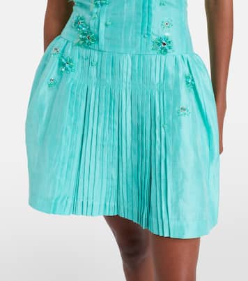 Embellished linen-blend minidress | Shushu/Tong