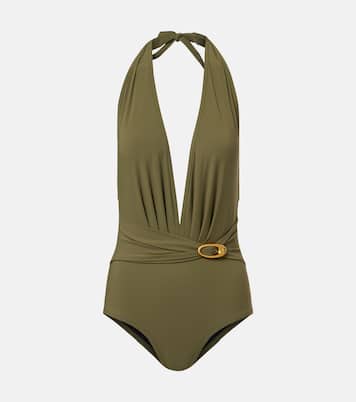 Solid embellished swimsuit | Karla Colletto