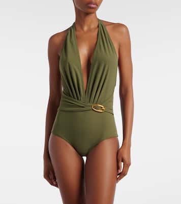 Solid embellished swimsuit | Karla Colletto